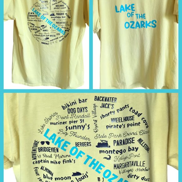 Upcycled Lake of the Ozarks T-Shirt: Landmarks Marinas Graphics, Size Large - Picture 16 of 16